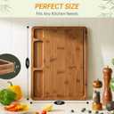 THETCHRY Carbonized Bamboo Cutting Boards for Kitchen, 1"Thickened Cutting Board with Juice Groove, Large Butcher Block with Handle, Wood Charcuterie Chopping Board for Prep & Serving Tray, 17" x 13"