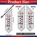 Jetec Outdoor Barber Shop Banner Sign Barbershop Wall Mounted Flag 12 x 41" Double-sided Heavy-duty Canvas Advertising Swooper Feather Flag with Pole Kit & Metal Bracket for Salon Haircut Storefront