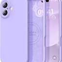 Vooii Magnetic for iPhone 17 Case, Compatible with Magsafe (Premium Liquid Silicone) (Integrated Camera Control Button) Full Body Protective Anti-Scratch Microfiber Lining 6.3", Light Purple