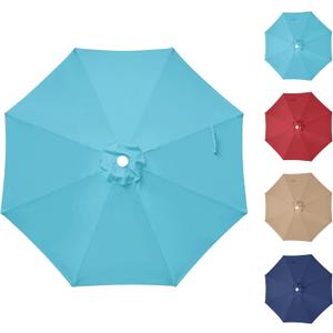 Simple Deluxe 9' Patio Umbrella Replacement Canopy for 8 Ribs, Table Market Yard Umbrella Replacement Top Cover (Canopy Only) (Turquoise)