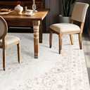 Area Rug 5x7 Vintage Rug: Washable Indoor Medallion Rugs Low Pile Distressed Floor Carpet Retro Accent Rug for Living Room Bedroom Kitchen Dining Table Home Office(Distressed Beige, 5'x7')