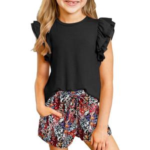 Bilibean Girls 2026 Summer Clothes Set Teen Hawaiian Shorts Outfit  (12-13 Years)
