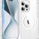FNTCASE for iPhone 16 Pro-Max Case: Magnetic Military Grade Drop Protection Anti Yellowing Cell Phone Cover - Rugged Shockproof Protective Bumper Transparent Cases (A-Clear)
