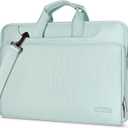 MOSISO 360 Protective Laptop Bag 13.3 inch, Computer Bag Compatible with MacBook Air 13/Pro 13 inch/Pro 14 inch, 13-14 inch HP,Dell,Notebook, Laptop Carrying Case with Strap&Handle&Belt, Mint Green