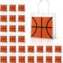 36PCS Basketball Clear Gift Goodie Bags with Handles Bulk Basketball Team Party Favor Snack Candy Treat PVC Bags Sports Present Wrap Tote Bag for Boys Birthday Baby Shower Decor Supplies 8 x 8 x 3In