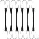 Rubber Cords with Hooks 6 Inch,Rubber Bungee Cords Heavy Duty Outdoor Rubber Tie Down Straps with S Hooks for Truck,Van,Motorcycle,Cargo,Tarps, Canvases and More (6 Pack)