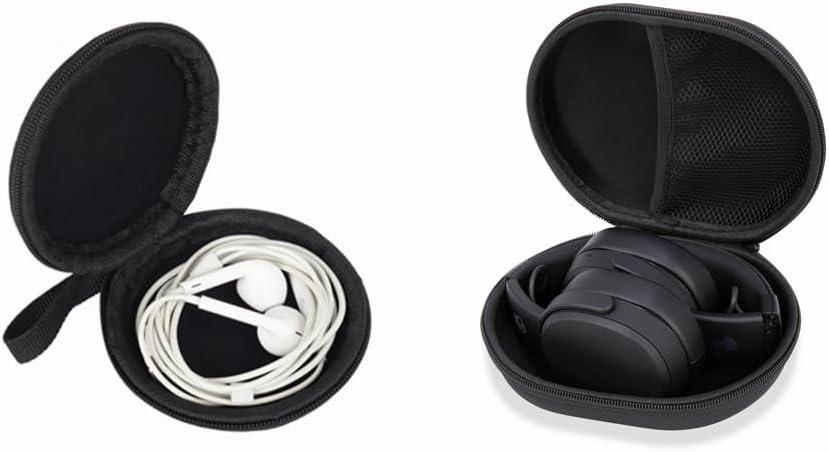 Ginsco Foldable Headphone Case + Mini Hard Shell Case Bundle