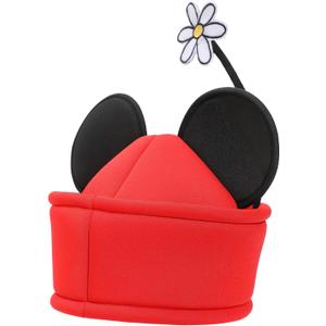 Disney Minnie Mouse Ears & Flower Red Novelty Cosplay Pillbox Hat