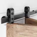ALAMEDADT 72 inch Bi fold Sliding Door Hardware Kit for Four 17" Biford Closet Barn Doors, Top-Mount, Space Saving and Easy to Assembly (Track Only, No Door) 