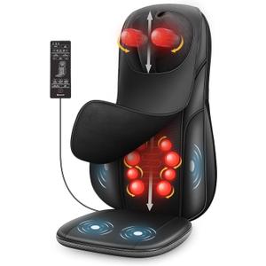 COMFIER Shiatsu Neck Back Massager with Heat, Adjustable Massage Chair Pad Back Support Massage Seat Cushion for Full Body Massager Gifts for Dad (Black)