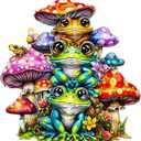 Jigfoxy Wooden Puzzle for Adults, Frog Family Wooden Jigsaw Puzzles for Adults, Unique Animal Shape Wood Cut Puzzles, Christmas Thanksgiving Gifts for Family Friend Puzzle Lovers(S-8.4*8.1in-100pcs)