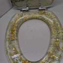 Angol Shiold ELONGATED Gold Foil Resin Toilet Seat Soft Close 18.5Inch