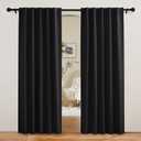 RYB HOME Blackout Curtains 80 inches Long Thermal Insulating Large Window Curtains for Living Room Bedroom Dining Home Office Backdrop, Black, W 42 x L 80 per Panel, 2 Panels