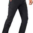 Stlight Mens Snow Ski Water Repellent Softshell Pants for Winter Hiking Fleece Lined Bottom Leg Zipper with 6 Zip Pockets 30x32