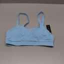 Tempt Me Women Sports Bra Bikini Tops Scoop Neck Bathing Suits Top Padded Swim Crop Tops Only (Large, Light Blue)