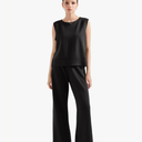 SUUKSESS Women 2 Piece Lounge Matching Sets Wide Leg Sweatpants Sleeveless Tops S