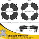 Goovilla Plant Stand with Wheels Heavy Duty, 1Pack Adjustable 15-22 Plant Caddy with Lockable Caster Wheels 440LBS, Rolling Plant Stand/Dolly/Roller for Indoor Outdoor Large Planter, Flower Pot,Black