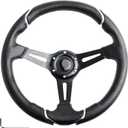 14" Carbon Fiber Golf Cart Steering Wheel for Yamaha EZGO RXV & TXT,Club Car DS and Precedent Steering Wheel Fit Most Golf Carts (HR001-26C)