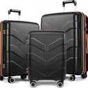 Luggage Sets 3 Piece with Spinner Wheel, Hardside Suitcase Set with TSA Lock, Expandable Lightweight Travel Luggage for Men and Women, Black (20in24in28in)
