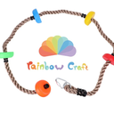Rainbow Craft Colorful Climbing Rope  6.5ft with 5 Knotted Foot  Kids Ninja Rope for Ninja Warrior Slackline Obstacle Course Accessories Kids Swing Set Backyard Play