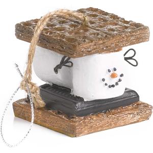 Smiling White Chocolate Brown S'mores Sandwich 2 Inch Resin Decorative Holiday Ornament