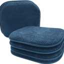 Blue Foam Seat Cushions Kitchen Chairs Pads for Dining Chairs 6 Pack Non Slip Patio Seat Cushions Washable U Shaped Soft Thick Large Metal Wooden Chair Cushions,17" x 15"