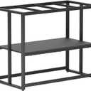 Urban Deco 40 Gallon Fish Tank Stand 660LBS Capacity For Aquarium Stand Metal Fish Tank Stand 36.6"x18.5"x30" Dual-Layer Design Terrarium Stand Ideal for Home and Office, Black