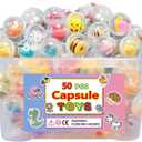 50pcs Adorable Mini Kawaii Capsule Toys Collection Perfect for Sharing Educational Great for Kids Boys Girls Goodie Bag Christmas Stocking Stuffers Treasure Box Classroom Prizes Carnival Gifts