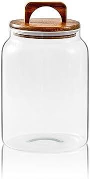 Sweejar Glass Jars for Laundry Room Organization, 90 ounce Laundry Pods Container, Glass Food Storage Jars with Airtight Lid, 1 Pack, Hand Lid