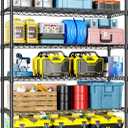 IZEUK 6-Tier Heavy Duty Metal Wire Shelving Unit, Adjustable Storage Rack Organizer for Garage, Kitchen, Office, Basement, Warehouse (Black, 17.7" D x 47.2" W x 82.7" H)