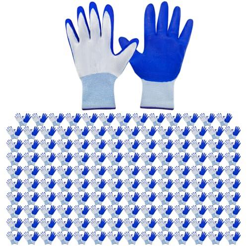 WHEATHUSK 144 Pairs Gardening Work Gloves Bulk for Men Women, Breathable Rubber Coated Garden Gloves for Construction, 9.1 Inch