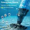 Handheld Pool Vacuum Above Ground Pool, 4-Section Detachable Pole | 18 GPM Powerful Suction, 60 mins Runtime, 120m Fine Filter, Cordless Pool Cleaner for Leaves, Sand and Debris, Blue