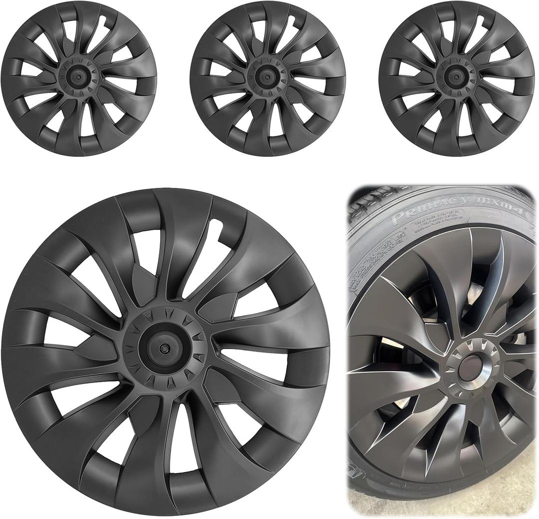 18 Inch Wheel Rim Cover Hubcaps for Tesla Model 3 20172023, Full Fit Snap-On Hub Caps with Valve Hole & Guard Tape, PC+ABS Aero Wheel Covers, All-Weather Protection