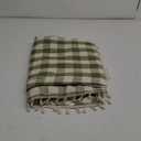 Softalker Checkered Tablecloth Rectangle, Heavy Weight Linen Gingham Christmas Table Cloth with Tassel, Washable Wrinkle Free Buffalo Plaid Table Cover for Dining/Party/Home - 55 x 84 Inch, Sage