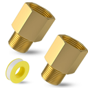 3/4" Inch Male x 1'' Female NPT Brass Pipe Fitting Reducer Adapters, Water Line Adapter, Stop Valve, Brass Pipe Extension Connectors for Kitchen Bathroom, 2PCS (3/4" Male x 1" Female)