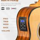 Electric Acoustic Guitar 3/4 Size - 36 Inch Acoustic Electric Guitar Cutaway Acustica Guitarra Bundle for Beginners and Students, Spruce Top, Guitarra Electro Acustica by Vangoa