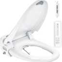 R FLORY Electric Bidet Toilet Seat Elongated Heated Toilet Seat with Bidet Slow Close Lid, Remote Control, Air Pump Flushing, Adjustable Self-Clean Nozzle, Instant Warm Water, Air Dryer, Night Light