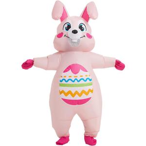 KOOY Easter Bunny Costume Adult Inflatable Rabbit Costume Pink Blow up Suit Full Body For Adult Men Women Holiday Party Cosplay Festival Celebration