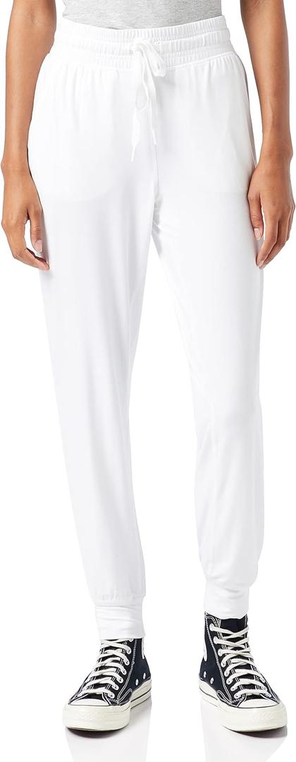 Amazon Essentials Athletic Pants for Women, Brushed Tech Stretch Lounge Joggers,(X-Small, White)