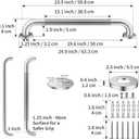 Satin Brushed Nickel Shower Grab Bars 24 Inch w/Anti-Slip knurled Grip, iMomwee Stainless Steel Wall Mount Bathroom Safety Balance Handrail, Handicap Elderly Senior Assist Textured Grab Bar Handle