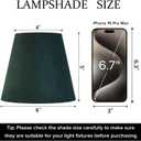 Dark Green Velvet Mini Lamp Shade Set of 6,Small Lamp Shade (Clip On Bulb)4 x 6 x 5in,Modern Chandelier Lamp Shades for Desk Lamps,Table Lamps,Pendant Lights,Bell Lamps Shade in Hand Crafted -By GO&SO