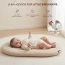 Momcozy Baby Lounger, Breathable Cotton Infant Support Cushion, Giraffe Print