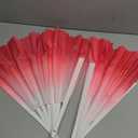 ZooBoo 2Pcs Traditional Chinese Folding Dance Fan - Elegant Taichi Kungfu Performance Accessory (Pink)