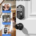 TEEHO TE001K Keyless Entry Door Lock with Handle, Electronic Keypad Deadbolt with 2 Knobs, High-Security Front Door Handle Set for Home & Rental, Smart Auto-Locking, Easy Install, Matte Black