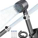 Filtered Shower Head with Handheld,ion High Pressure 4 Spray Mode Showerhead with Filters,Water Softener Filters Beads for Hard Water - Remove Chlorine - Reduces Dry Itchy Skin