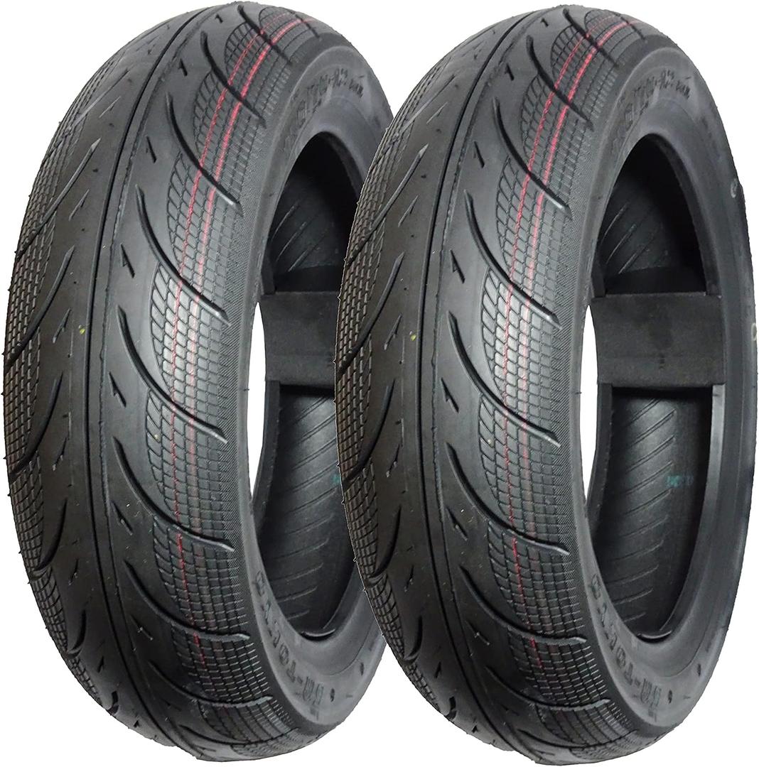 5A01 Set of 2 Scooter Tubeless Tires 120/70-12 & 130/70-12, Front/Rear Motorcycle/Moped 12" Rim