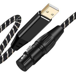 USB Microphone Cable,XLR to US-B Cable 6.6Ft,XL-R Female to USB A Mic Link Converter Cable for Microphones or Recording Karaoke Sing (6.6Feet)