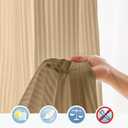 Semi Sheer Curtains Adhesive and Removable, Sheer Window Curtains for Privacy Protection in Rental Apartments and Dorms-Brown(W 39*L 72in-1-Panel)