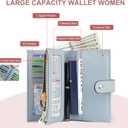 yiijay Womens Wallet RFID Blocking Vegan Leather Trifold Clutch Credit Card Holder Ladies Travel Wallet Purse with Pen Holder