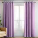 Purple Thermal Insulated Blackout Curtains 72 Inch Length for Living Room Bedroom Decor Room Darkening Grommet 34 by 72 Curtains 2 Panels